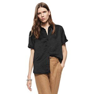 OTD On This Day Short Sleeve Buttoned Shirt John Varvatos Black Size Medium NEW